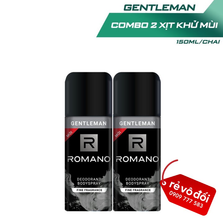 Combo 2 xịt toàn thân Romano ngăn mồ hôi và mùi cơ thể 150ml – Hàng công ty