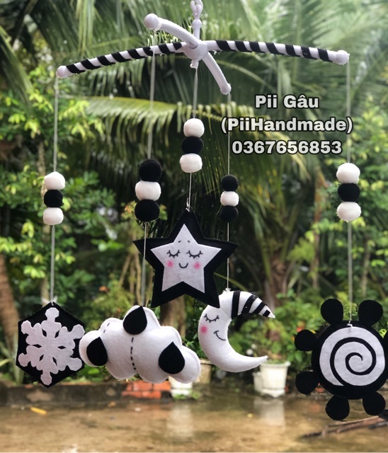 🎁 KÈM TÊN🎁  TREO NÔI ĐEN TRẮNG CHO BÉ SƠ SINH