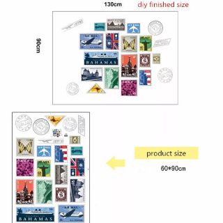Decal dán tường con tem thế giới