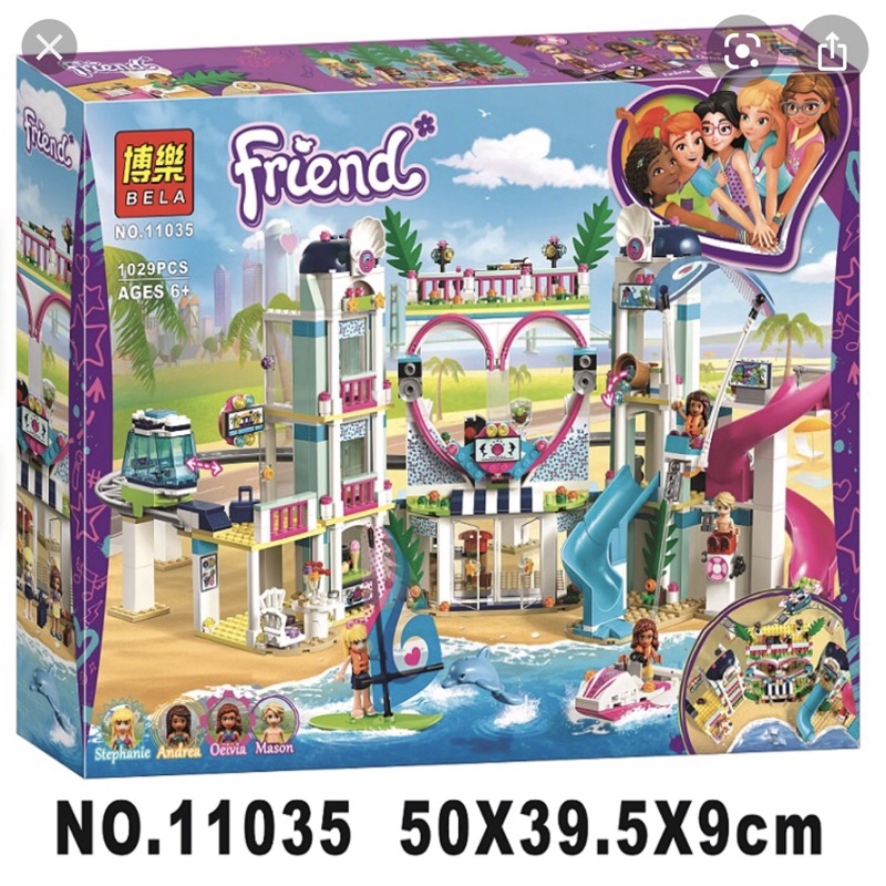 Đồ chơi lắp ráp mô hình công viên nước friend trái tim cho bé gái 11035 Sx3018
