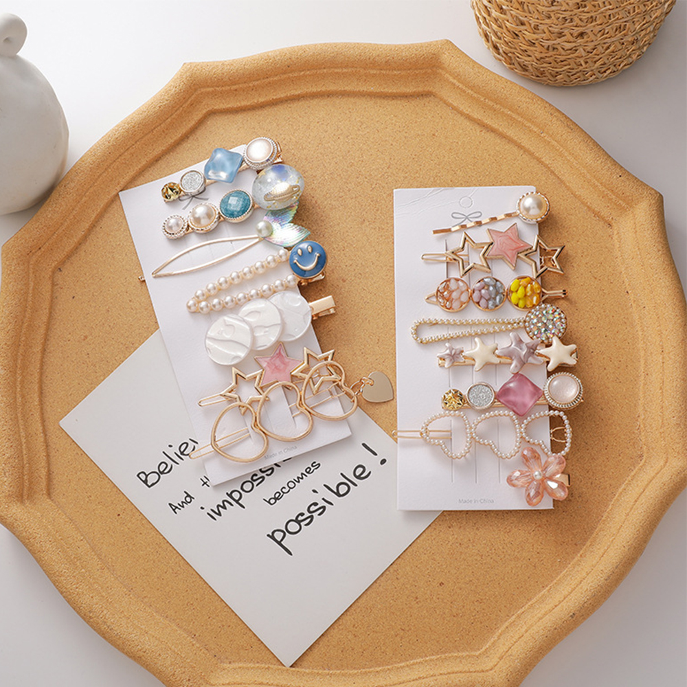 Set Kẹp Tóc Hình Học Đính Ngọc Trai Nhân Tạo Sau2Life