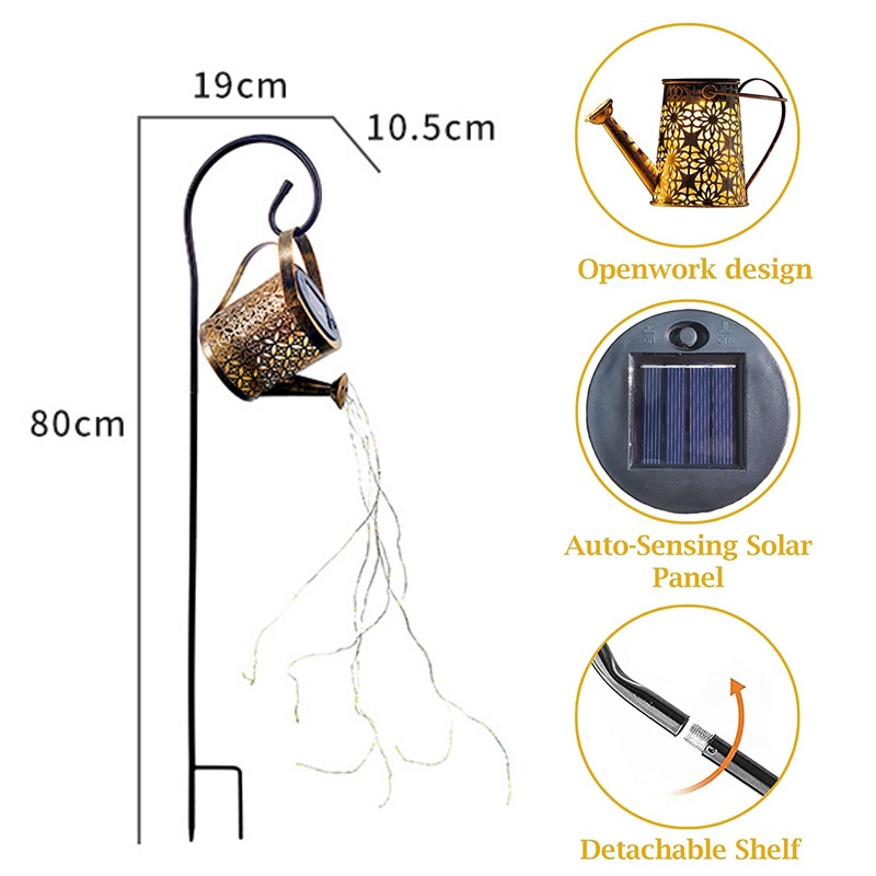 Đèn LED Năng Lượng Mặt Trời Hình Bình Nước Trang Trí Sân Vườn
