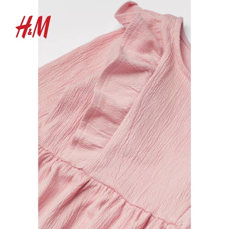 Váy viền bèo dài tay H&amp;M auth 1-10Y (có ảnh thật)