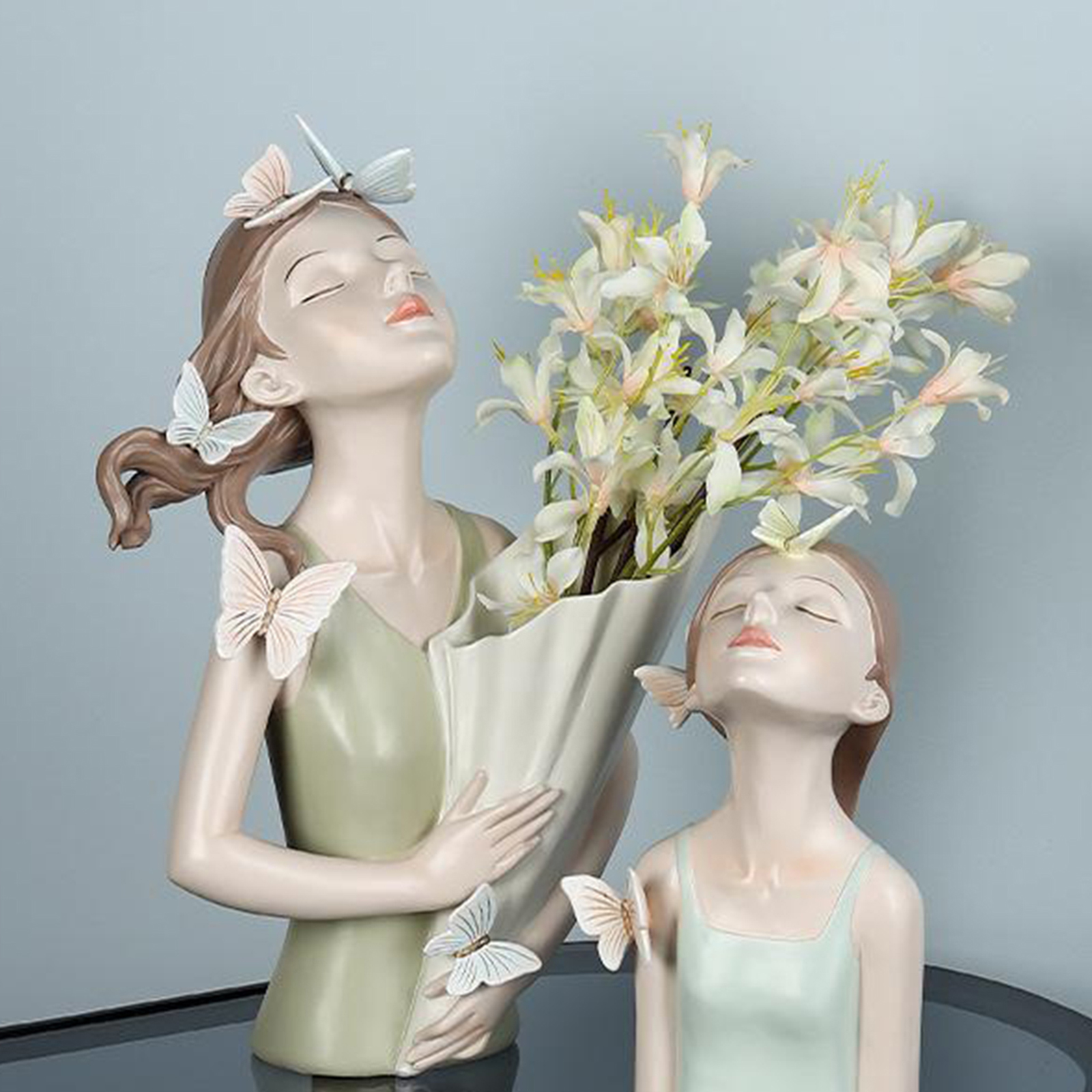 Bình hoa cô gái Tượng bình hoa cô gái Benzaiten bằng nhựa Plastic cao cấp nhiều kiểu dáng, giá siêu rẻ - F20Beauty - Phong cách hiện đại