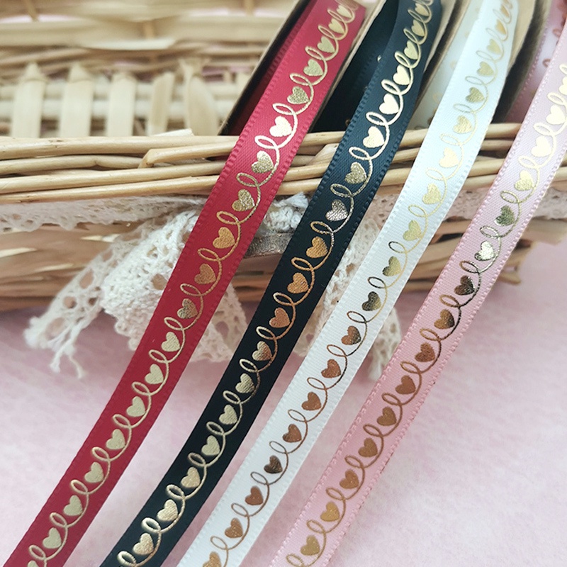 Cuộn Dây Ruy Băng 10Mm Dài 10 Yards In Chữ Love Xinh Xắn