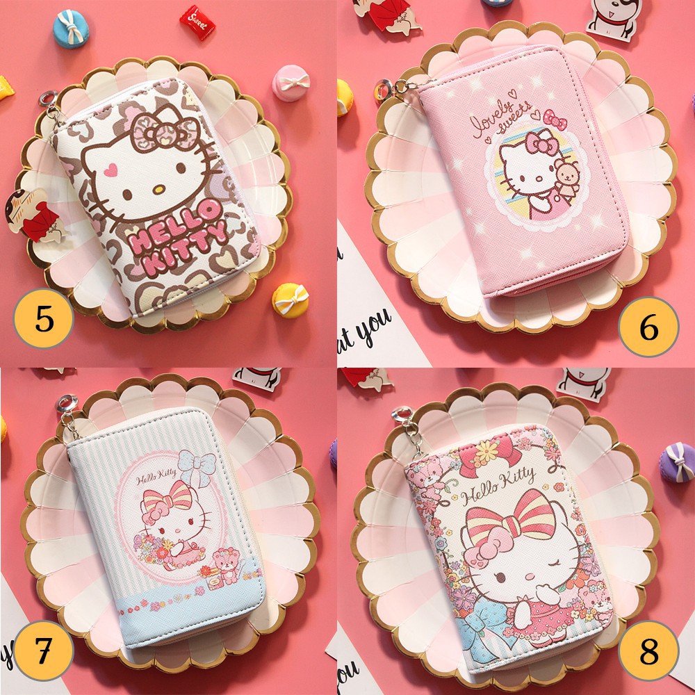 Ví Ngắn Nữ Cầm Tay Hello Kitty Màu Hồng Xinh Xắn Đựng Vừa Giấy Tờ Tùy Thân !