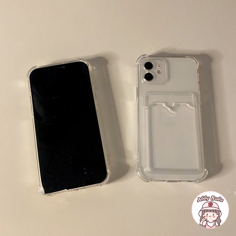 Ốp Điện Thoại Trong Suốt Chống Sốc Kèm Ngăn Đựng Thẻ Cho IPhone 14 Pro Max 11 7Plus 13 12 11 Pro Max X XS XR