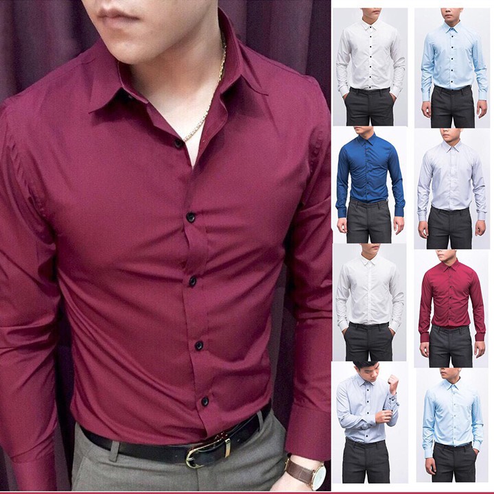 [ GIÁ ĐẶC BIỆT ] Áo sơ mi nam dài tay hàn quốc vải nến lụa chống nhăn cao cấp