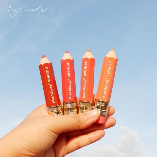 Set 6 Cây Son Kem Hình Bút Màu Xinh Xắn KISS BEAUTY Nội Địa Thái | BigBuy360 - bigbuy360.vn
