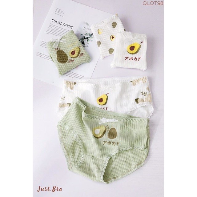 QUẦN LÓT COTTON HỌA TIẾT TRÁI BƠ DỄ THƯƠNG