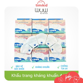 Set 10 khẩu trang cho bé 4 lớp kháng khuẩn WOW by OETEO chất liệu vải không dệt