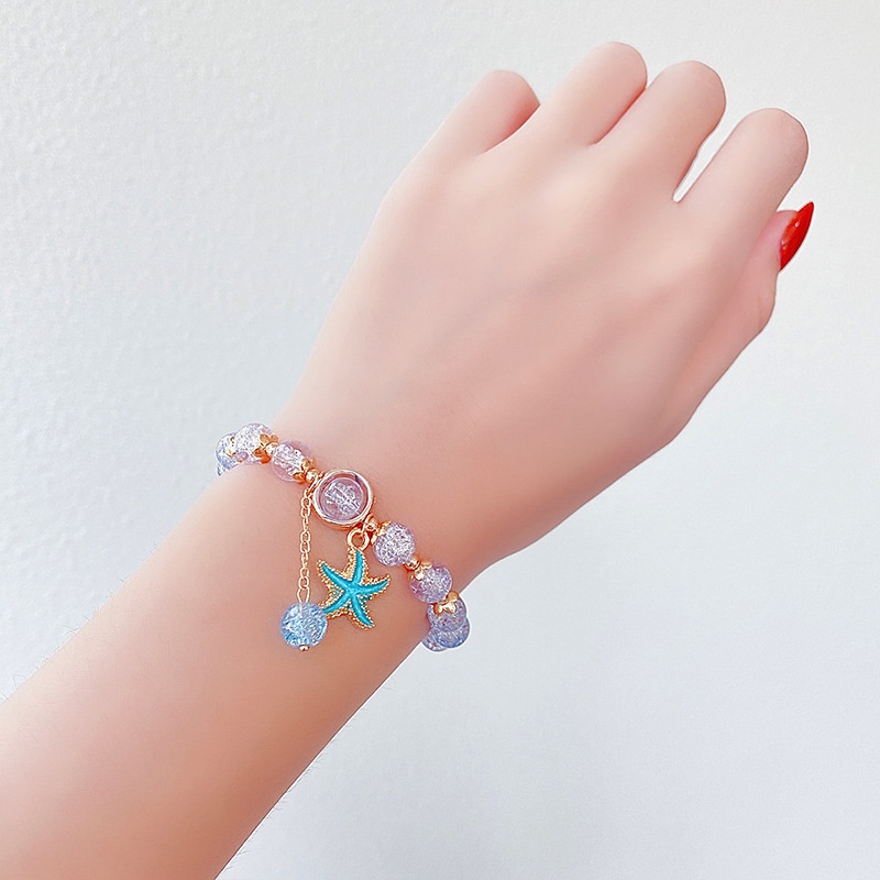 Vòng Tay Chuỗi Hạt Thủy Tinh Phong Cách Công Chúa Đáng Yêu Thời Trang Cho Bé Gái