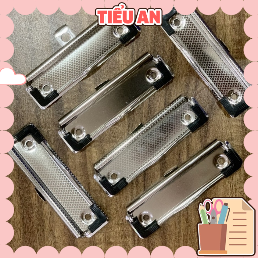 Kẹp Trình Ký (10x2 cm) Inox Có Vân, Khóa Trình Ký Inox Kẹp Giấy Bảng Tin Tài Liệu Danh Sách