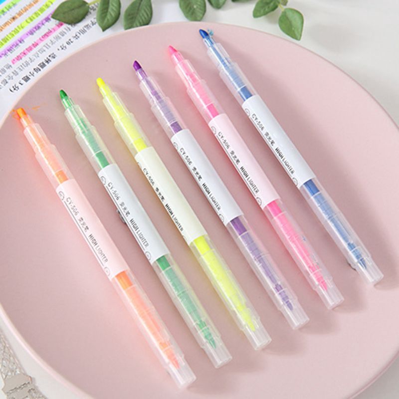 Set 6 Bút Dạ Quang Nhiều Màu Sắc Xinh Xắn