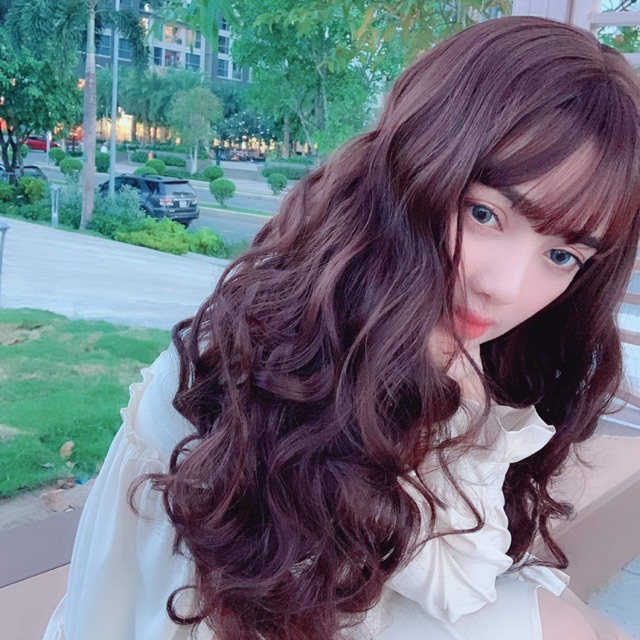 Tóc nguyên đầu xoăn sóng nhiều