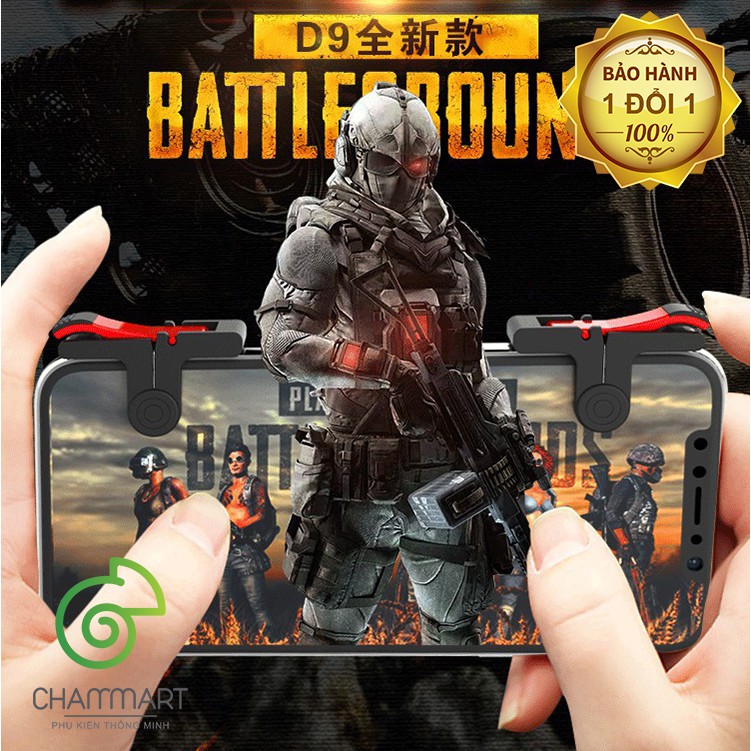 Bộ 2 nút bấm chơi Pubg, Ros Mobile D9 nút cơ cực nhạy dễ sử dụng tương thích các dòng điện thoại Chammart