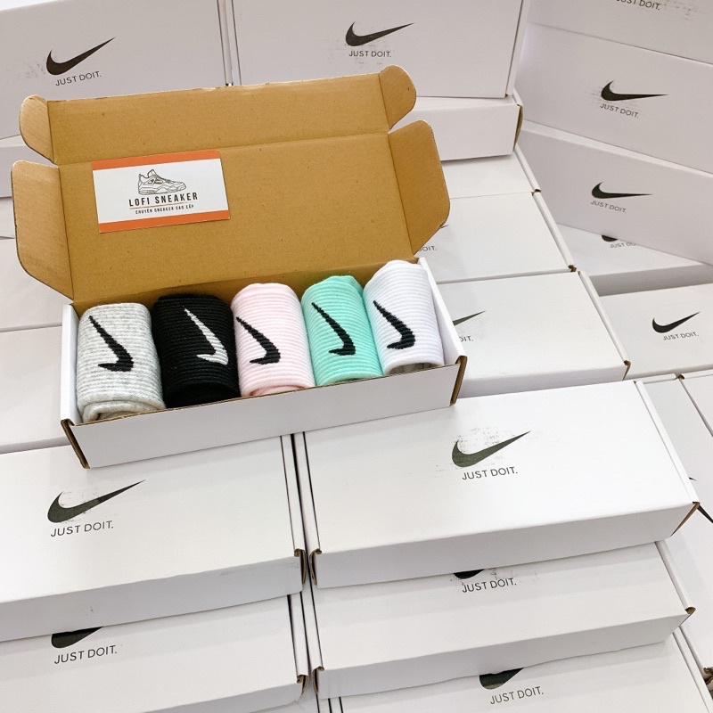 Combo Tất Vớ Thể Thao Sneaker Dễ Phối Đồ Cao cổ, Fullbox Cao Cấp Hàng xuất dư Dệt Logo sắc nét Hộp quà tặng PHỤ KIỆN