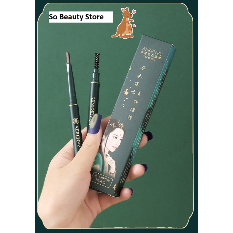 (Sỉ Siêu Rẻ) Chì Kẻ Mày Double Effect Lameila 02 đầu không thấm nước bản Cao Cấp Aereney Lameila Km18
