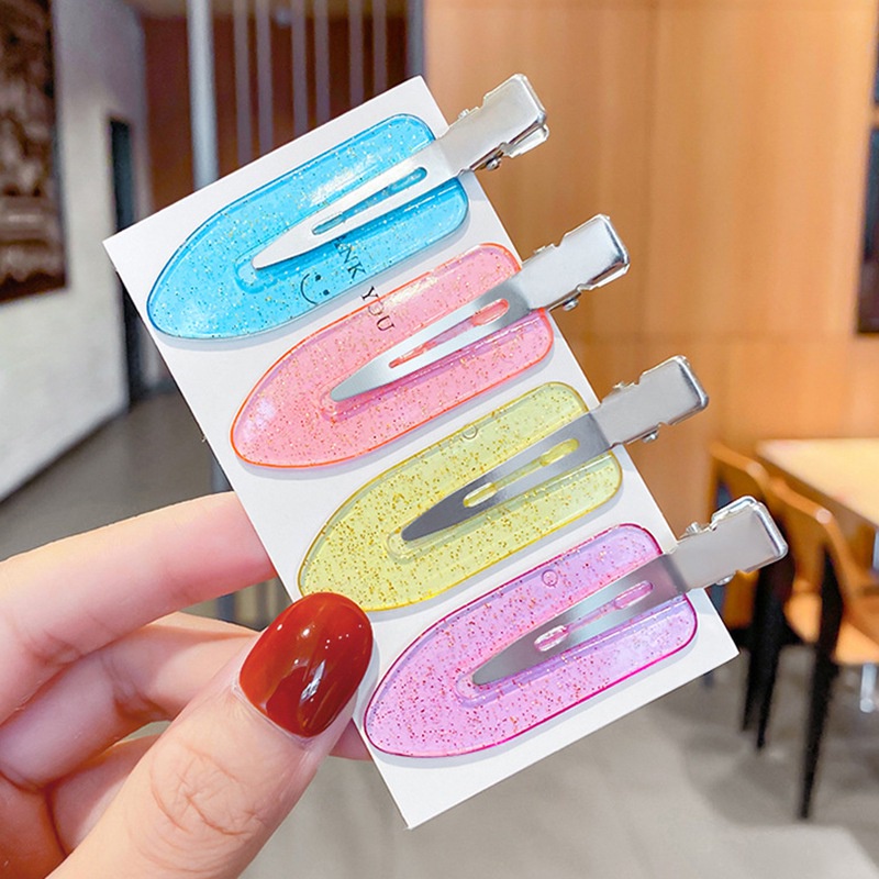 Kẹp Tóc Mái Màu Kẹo Trong Suốt Không Đường May Phong Cách Hàn Quốc Cho Nữ