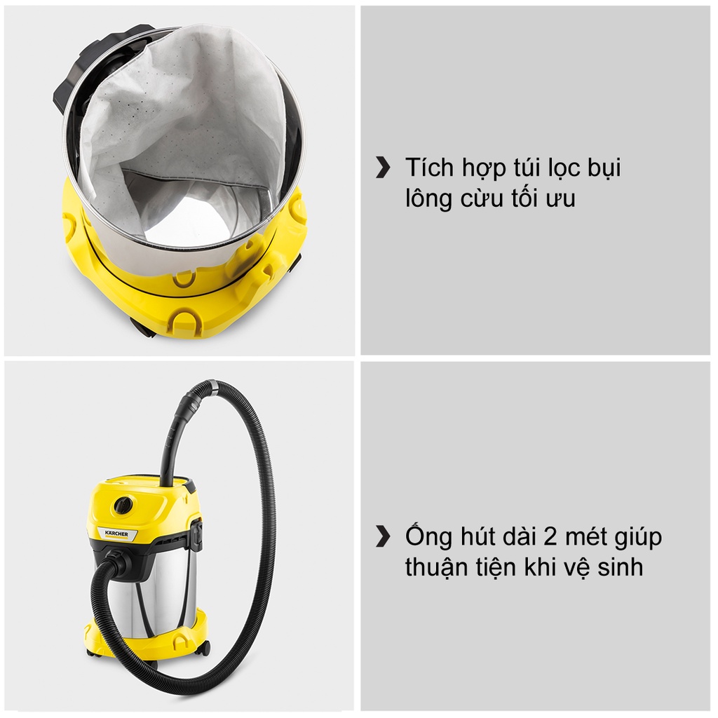 Máy hút bụi đa năng khô và ướt Karcher WD 3 S Premium - Công suất 1000W