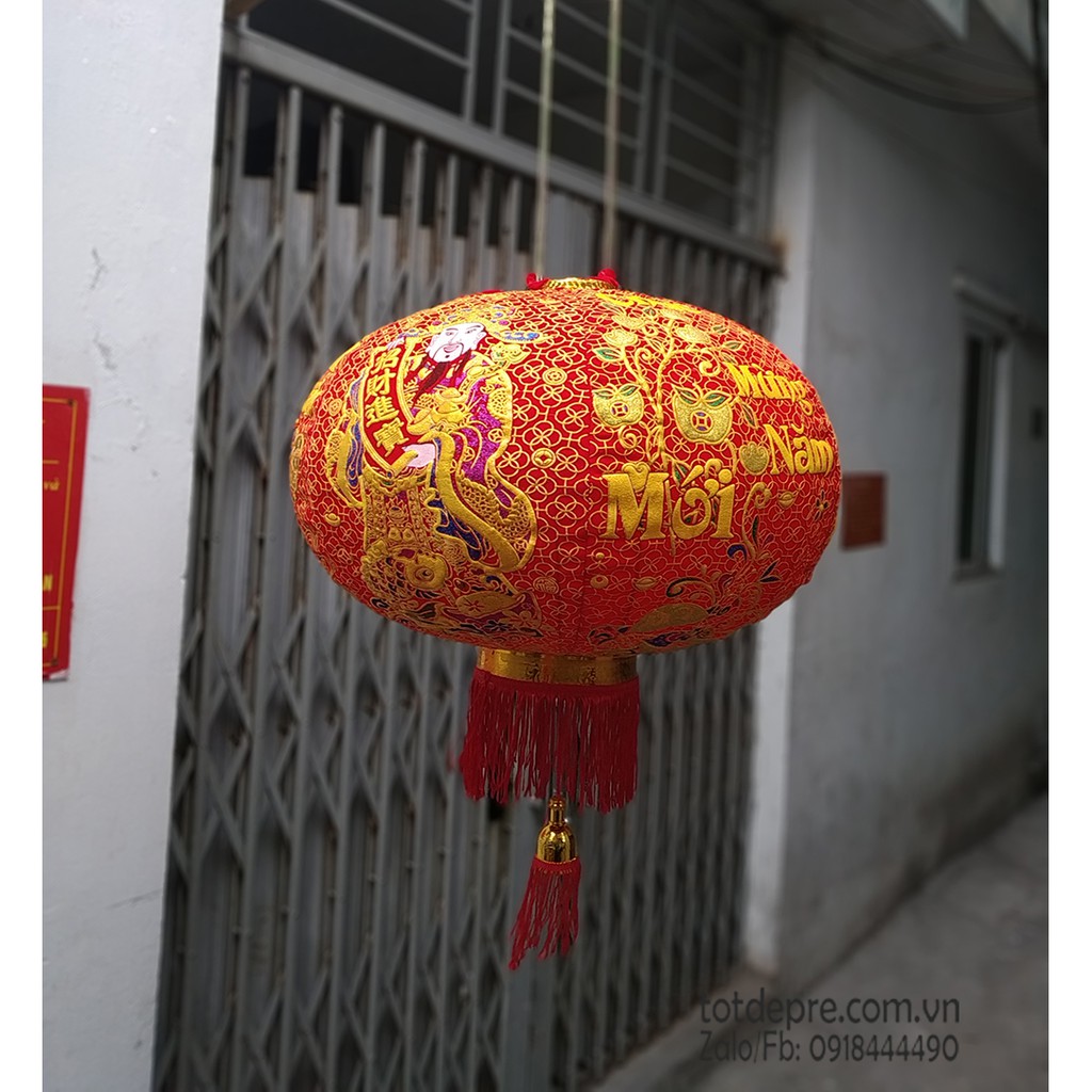 Đèn lồng trang trí Tết cao 60cm đường kính 45cm