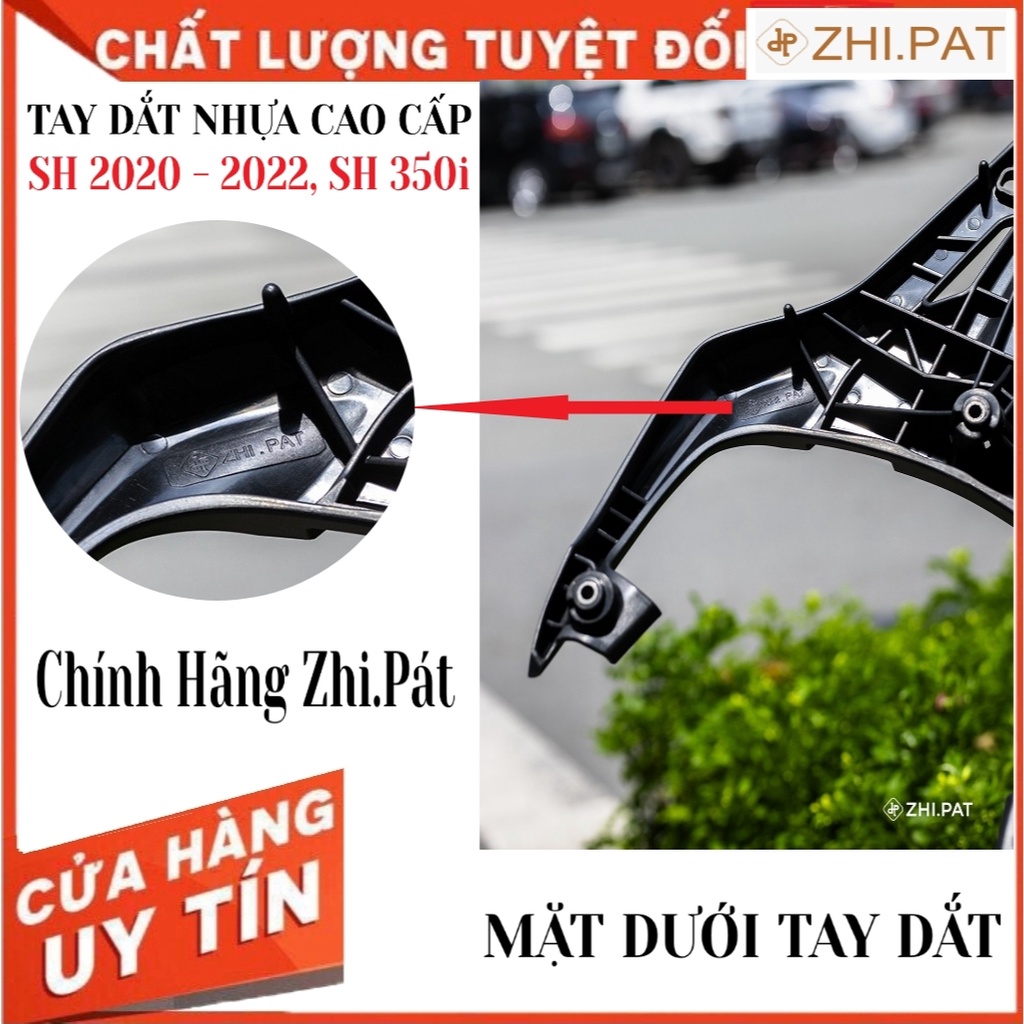 Tay Dắt Nhựa Cao Cấp Nguyên Khối Kiểu Ý Hàng Zhi.Pat Chính Hãng Gắn SH 350i, SH Việt 2020-2022, SH Ý 350i (SP Tự Chụp)