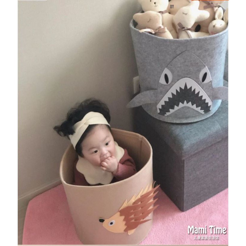 Giỏ đựng đồ phong cách Hàn Quốc loại lớn HOMEBODY để đựng đồ chơi , giỏ đựng quần áo hình baby shark, sư tử, voi