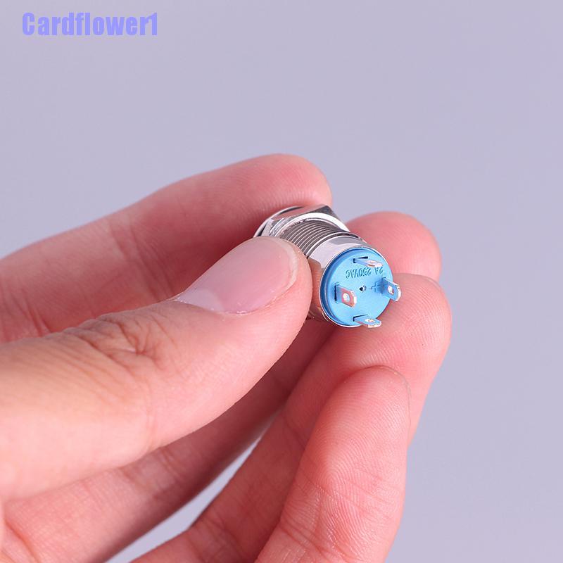 Công Tắc Nhấn Kim Loại 12mm Với Đèn Led Đen