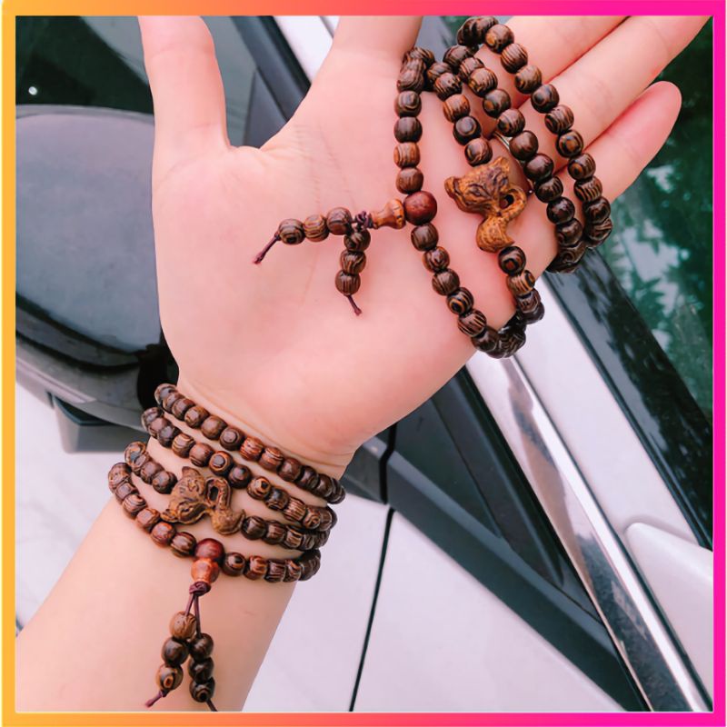 Vòng Trầm Hương Chuỗi 108 Hạt Trầm Mix Hồ Ly - 117