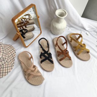 [XẢ KHO] Sandal Chéo Đế Cói