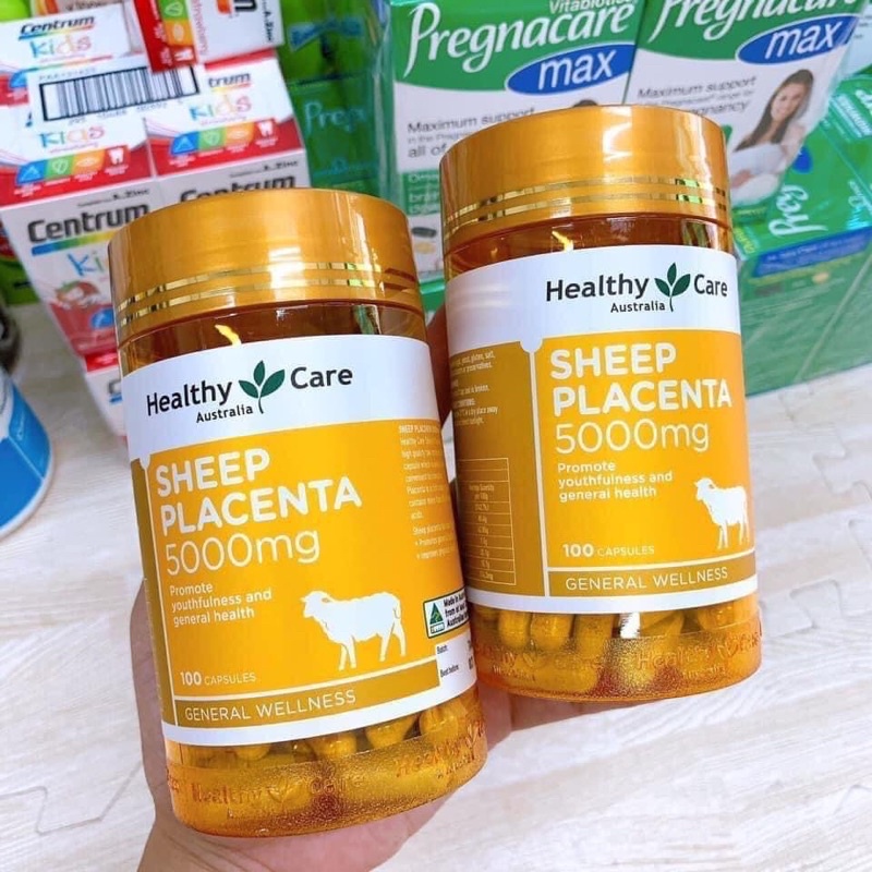 HEALTHY CARE SHEEP PLACENTA 5000MG NHAU THAI CỪU ÚC 100v