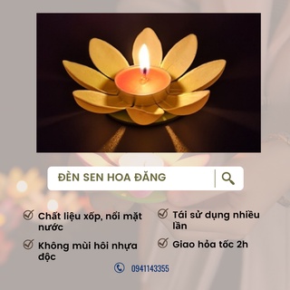 Combo 5 Đèn hoa sen hoa đăng Đèn nến thả nước nhiều cánh, hoa trang trí Vu Lan Cúng Rằm Trung thu, đã gồm nến