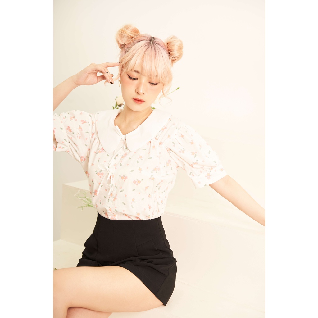 Áo hoa hồng nhúm eo Sora Shirt