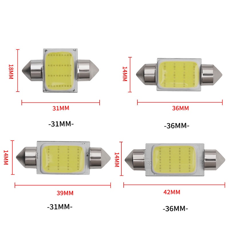 Bóng LED trần, đọc sách, cốp, chip COB festoon FCOB-12 kích thước 39mm