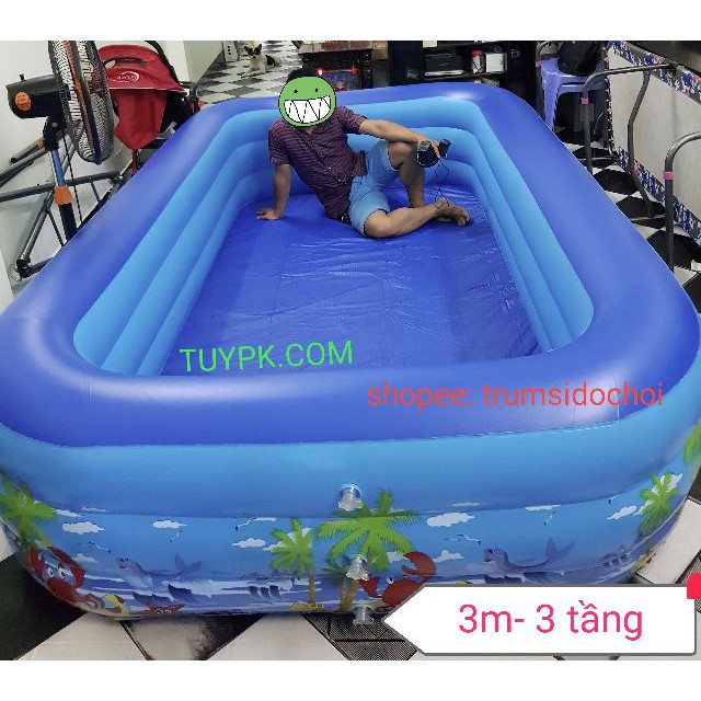 Bể bơi cho bé 𝑭𝑹𝑬𝑬𝑺𝑯𝑰𝑷 Mẫu siêu to 2m6-3 tầng, 3m-3 tầng TẶNG BỘ VÁ PHAO
