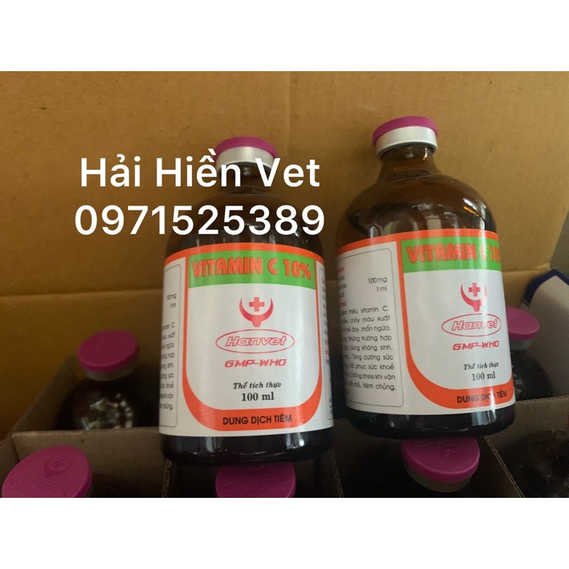 100ml Vitamin C 10% - dùng tốt cho gia cầm, chó, mèo, heo, bê, nghé, dê, cừu, trâu, bò, ngựa