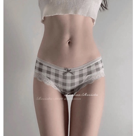 [Giá hủy diệt] Quần lót cao cấp viền ren hoạ tiết caro siêu dễ thương M13