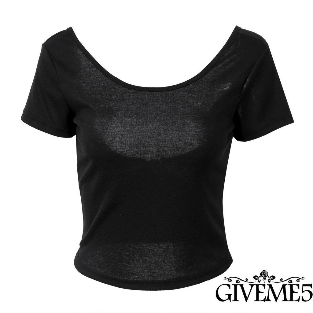 Áo croptop tay ngắn hở lưng gợi cảm dành cho nữ
