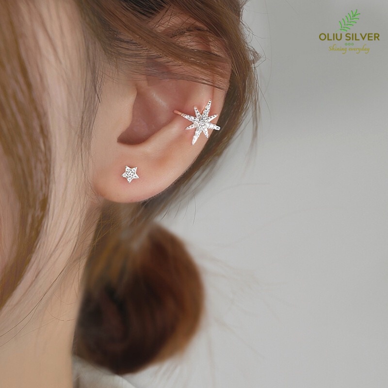 Bông Tai Bạc S925 Ear Cuff Kẹp Vành Simply Star Trẻ Trung Cá Tính | Khuyên Tai Nữ Trang Sức Bạc Thời Trang
