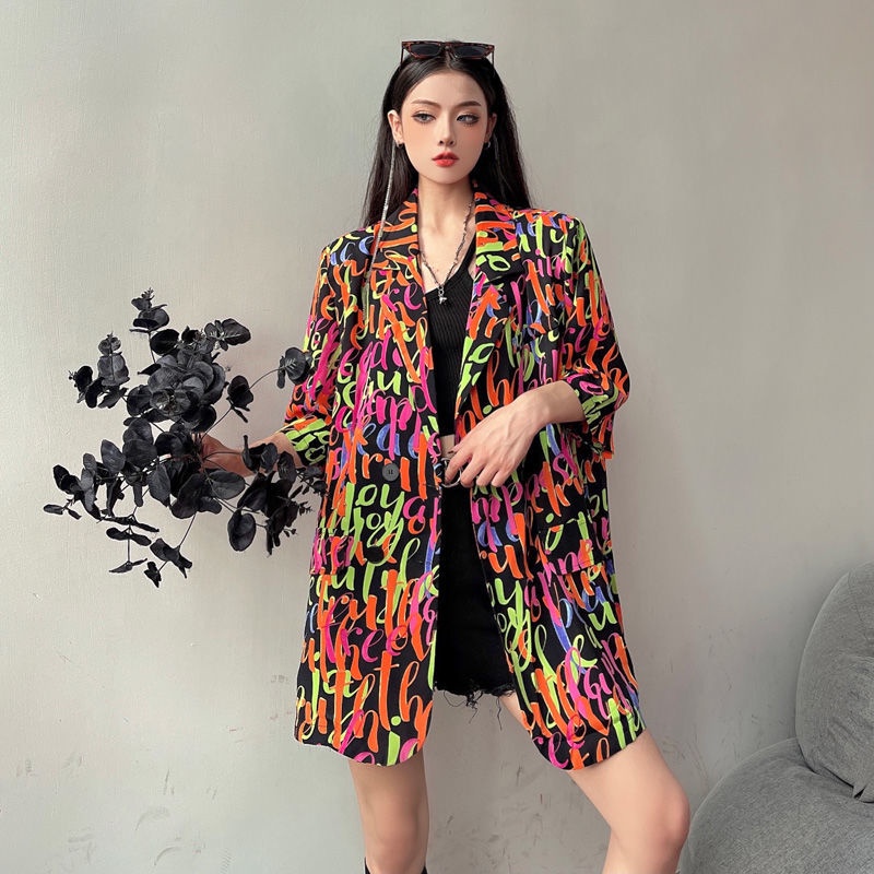COZOK Áo Sơ Mi Ngắn Tay Dáng Rộng In Họa Tiết Da Báo Sành Điệu