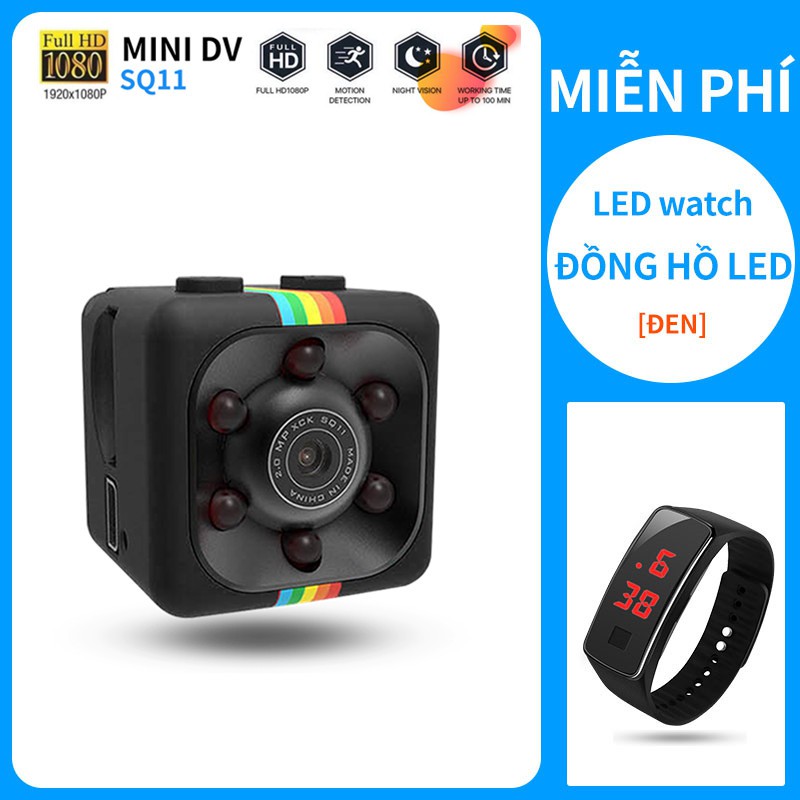 【Miễn phí Đồng hồ led】Máy quay hành trình SQ11
