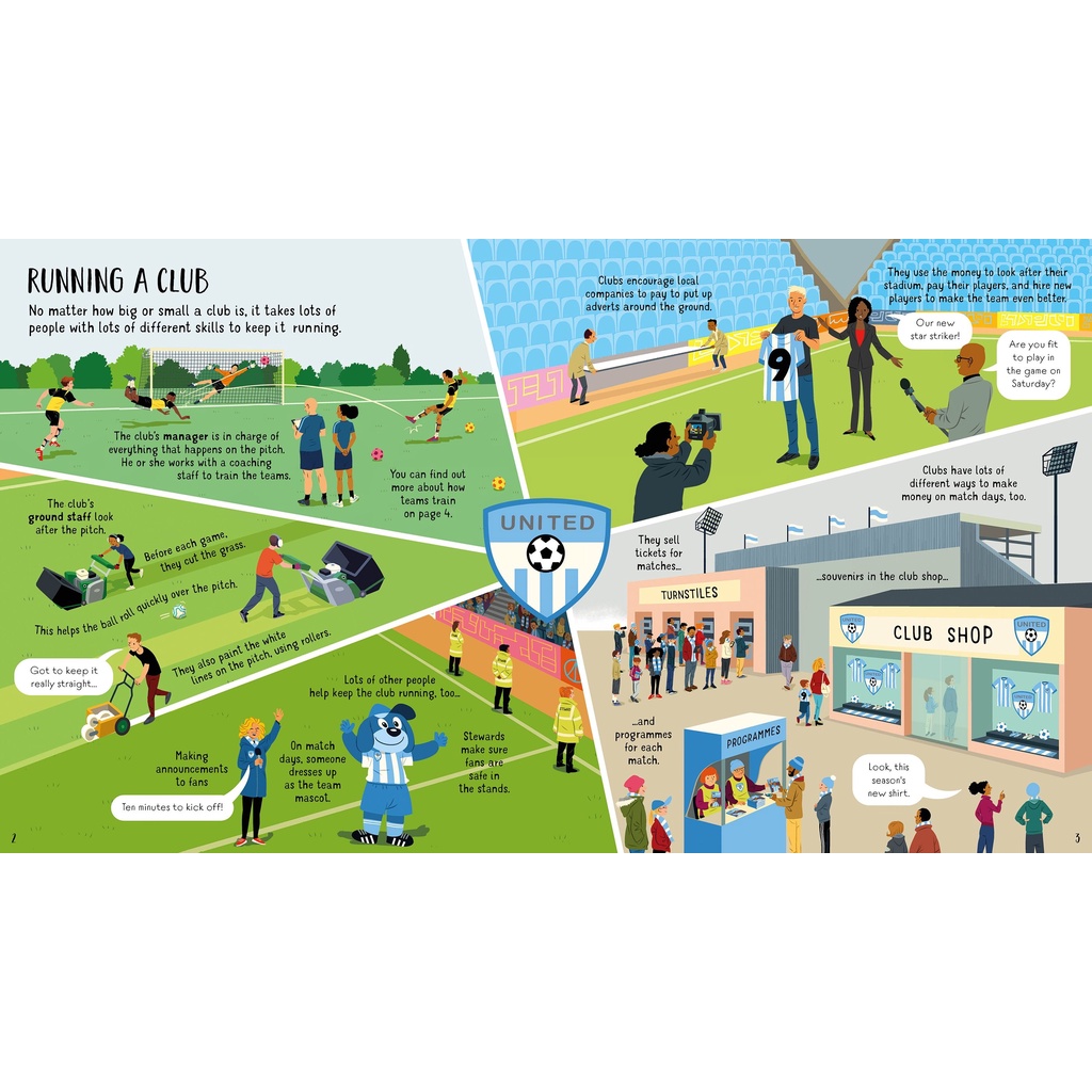 Sách Usborne - Look Inside Football - Lật Mở Tương Tác Tiếng Anh về Bóng Đá cho trẻ em