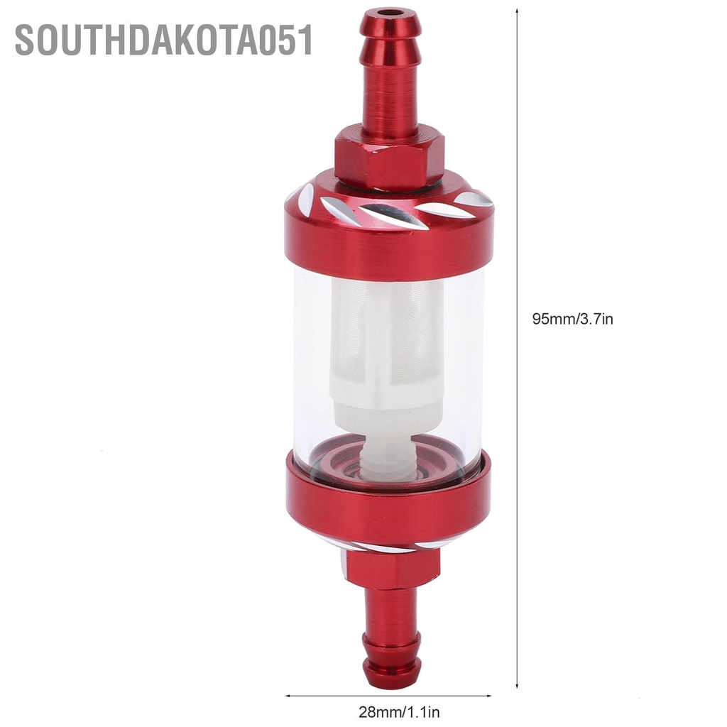 Southdakota051 Bộ lọc nhiên liệu thủy tinh Vỏ hợp kim nhôm Thay thế cho ô tô ATV SUV Xe máy đạp hầm hố