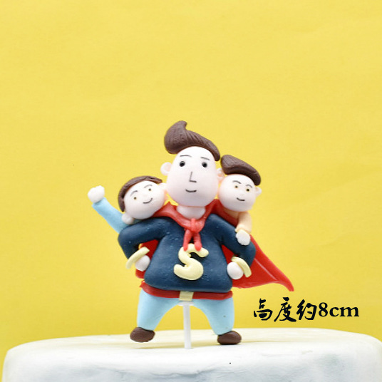 Phụ Kiện Trang Trí Bánh Hình Chữ &quot;Super Dad Hold Baby&quot;