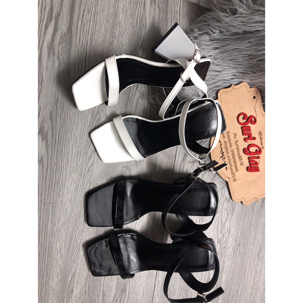 [Siêu Sale] Giày sandal cao gót nữ quai mảnh gót tam giác cao 8p sang chảnh mã L170