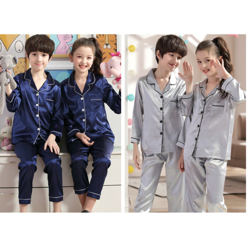 Bộ Đồ Ngủ Pijama Dài Tay 2 Món In Họa Tiết Hoạt Hình Cho Bé