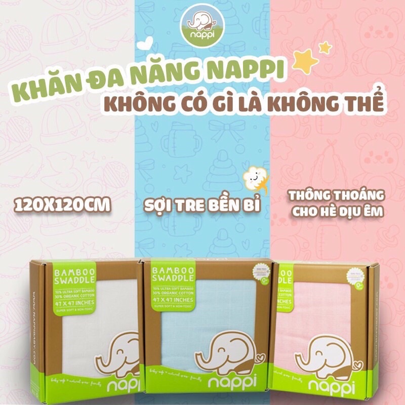 Khăn sợi tre đa năng Nappi 120x120cm