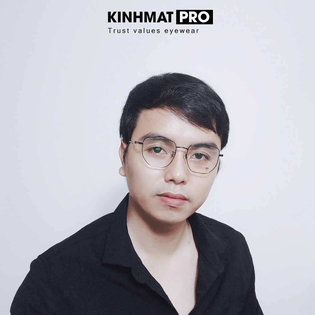 Gọng kính cận nam nữ dáng tròn viền mỏng hợp kim cao cấp -Kính mắt Pro