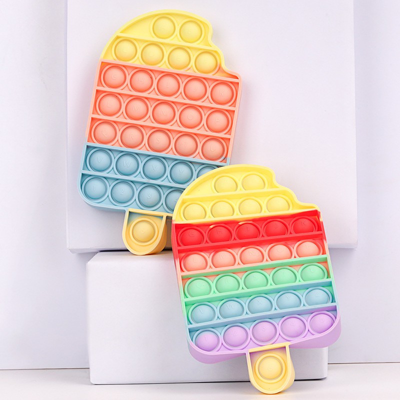 Mặc gì đẹp: （Hà nội）Push Pop It Fidget Toy Rainbow Color Finger Pressure Bubble SensoryToys đồ chơi Bóp bong bóng thư giãn xả stress