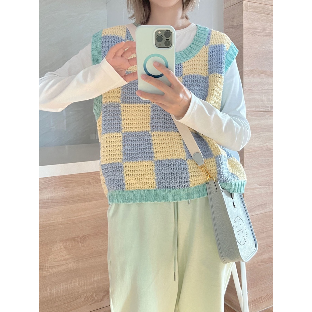 Áo Len Không Tay Dáng Rộng Thiết Kế Mới Thời Trang Dành Cho Nữ